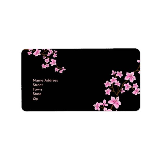 Label Adres Sticker Vintage Retro bloemen 3 (Voorkant)