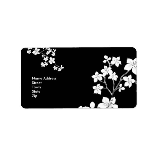 Label Adres Sticker Vintage Retro bloemen 4 (Voorkant)