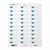 LABEL ADRES TERUG : BLAUWE BUTTERFLES (Full Sheet)