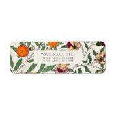 LABEL ADRES TERUGKEER : WILLIAM MORRIS : PLATTELAN (Voorkant)