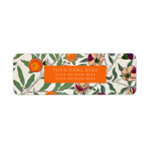 LABEL ADRES TERUGKEER : WILLIAM MORRIS : PLATTELAN