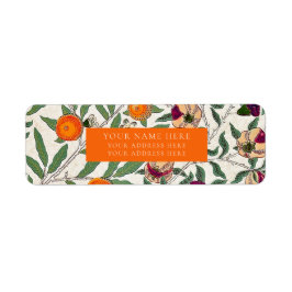 LABEL ADRES TERUGKEER : WILLIAM MORRIS : PLATTELAN