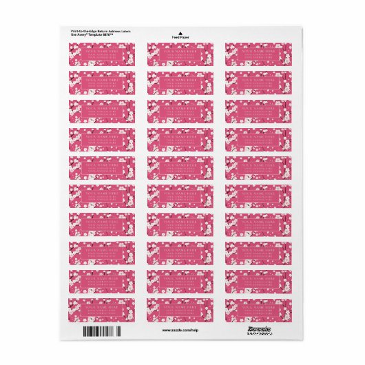 LABEL ADRES TERUGKEREN: BLOSSEN VOOR PINKCHERRY (Full Sheet)