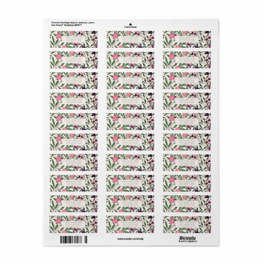 LABEL ADRES TERUGKEREN : WILLIAM MORRIS (Full Sheet)