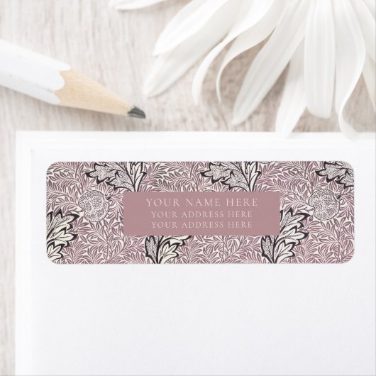 LABEL ADRES TERUGKEREN : WILLIAM MORRIS : APPEL (Insitu)