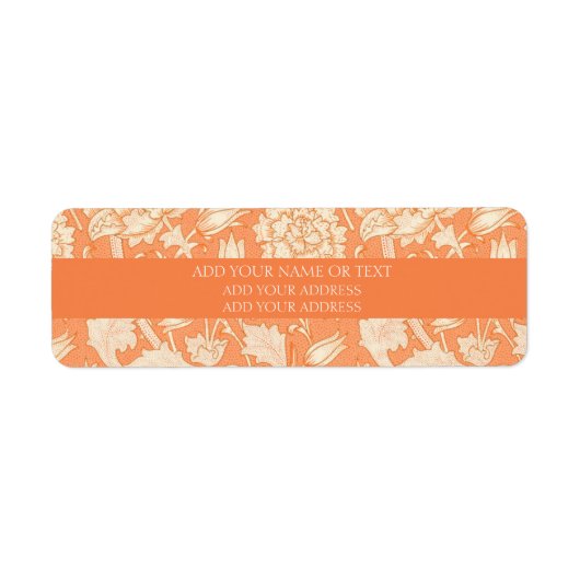 LABEL ADRES TERUGKEREN : WILLIAM MORRIS POMEGRANAT (Voorkant)