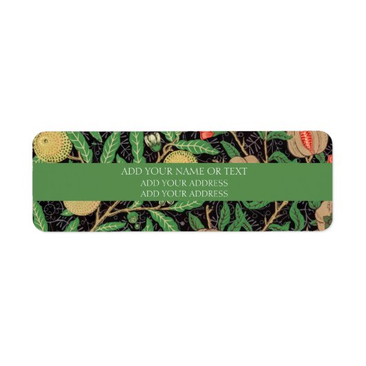 LABEL ADRES TERUGKEREN : WILLIAM MORRIS POMEGRANAT (Voorkant)