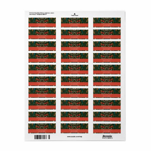 LABEL ADRES TERUGKEREN : WILLIAM MORRIS TULIPS (Full Sheet)