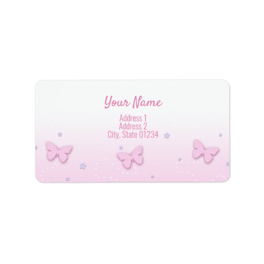 Label Adres - Vlinder (Voorkant)