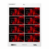 Label Adres Zakelijk Abstract Rood Zwart (Full Sheet)