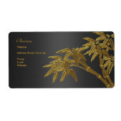 Label Adres Zakelijk Zwart Goud Bamboe (Voorkant)