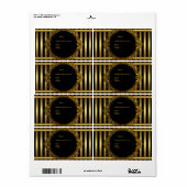 Label Adres Zwart Gouden Streep (Full Sheet)