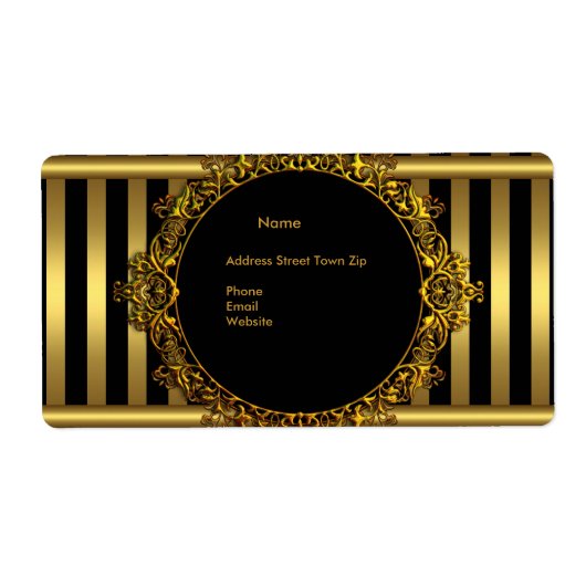 Label Adres Zwarte Gouden Streep (Voorkant)