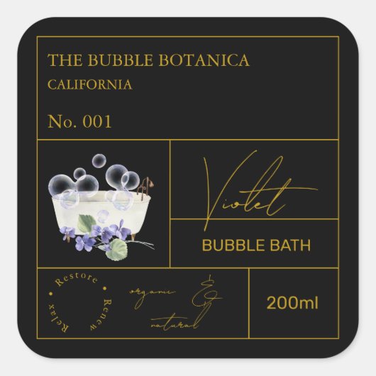 Label Apothekersviolet Bubbelbad (Voorkant)