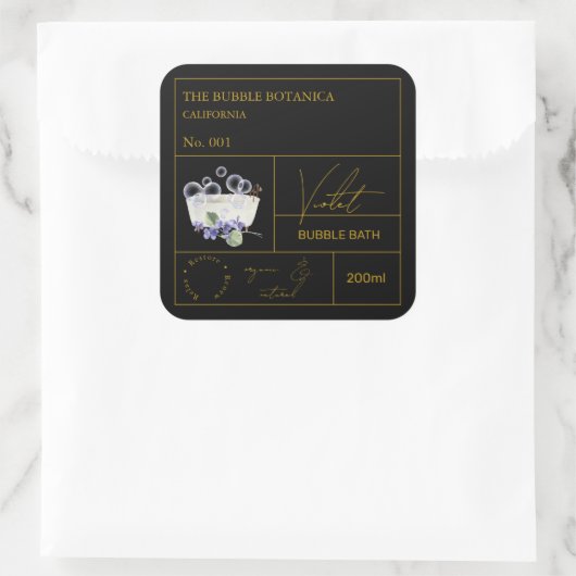 Label Apothekersviolet Bubbelbad (Tas)