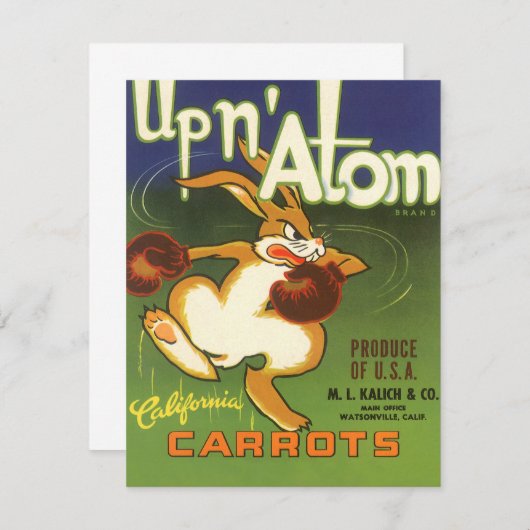 label Art boxing Rabbit, boven op Atom Carrots (Voorkant / Achterkant)