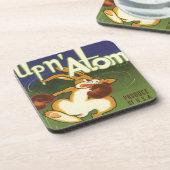  label Art boxing Rabbit, boven op Atom Carrots Bier Onderzetter (Linkerzijde)