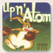  label Art boxing Rabbit, boven op Atom Carrots Bier Onderzetter (Voorkant)