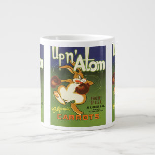 label Art boxing Rabbit, boven op Atom Carrots Grote Koffiekop