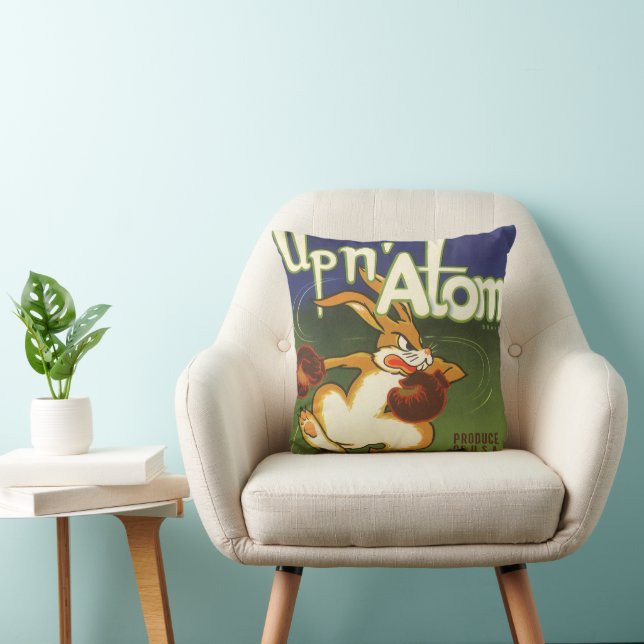  label Art boxing Rabbit, boven op Atom Carrots Kussen (Stoel)