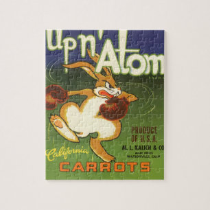 label Art boxing Rabbit, boven op Atom Carrots Legpuzzel