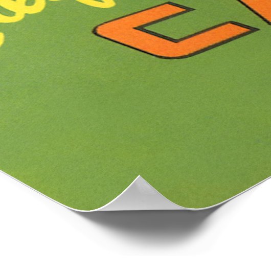 label Art boxing Rabbit, boven op Atom Carrots Poster (Hoek)