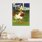  label Art boxing Rabbit, boven op Atom Carrots Poster (Keuken)