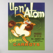 label Art boxing Rabbit, boven op Atom Carrots Poster (Voorkant)