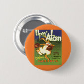 label Art boxing Rabbit, boven op Atom Carrots Ronde Button 5,7 Cm (Voorkant /achterkant)