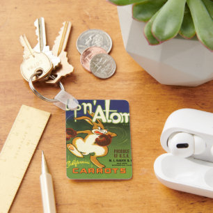  label Art boxing Rabbit, boven op Atom Carrots Sleutelhanger