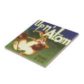 label Art boxing Rabbit, boven op Atom Carrots Tegeltje (Zijkant)