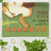  label Art boxing Rabbit, boven op Atom Carrots Theedoek (Gevouwen)