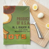  label Art boxing Rabbit, boven op Atom Carrots Theedoek (Quarter Fold)