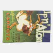  label Art boxing Rabbit, boven op Atom Carrots Theedoek (Horizontaal)