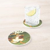  label Art boxing Rabbit, boven op Atom Carrots Zandsteen Onderzetter (Zijkant)