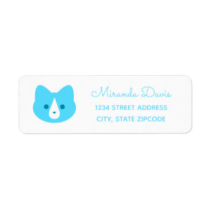 Label blauw kattenadres