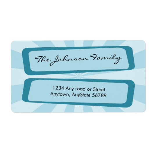 Label blauw Ray-adres (Voorkant)