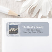 Label blauw retouradres voor zwemmers en veren (Insitu)