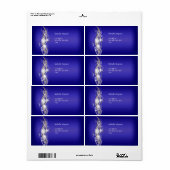 Label Blauw Witte Gouden Diamant Adres (Full Sheet)