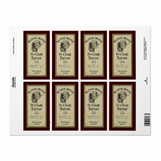 label Bloedmaanwagen (Full Sheet)