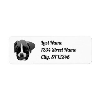 label Boxer Dog Return-adres