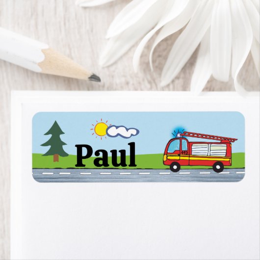 Label - brandweerwagen (Insitu)