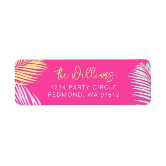 Label Bright Return-adres | Roze adreslabel (Voorkant)