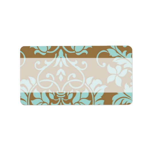 Label bruin- en Tiffany Damask-mailadres (Voorkant)