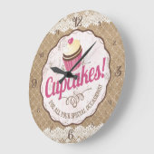  label burlap-bakkerkkeuken grote klok (Hoek)