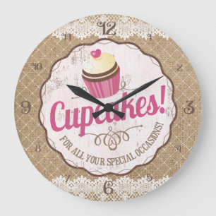  label burlap-bakkerkkeuken grote klok