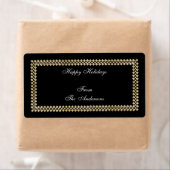 Label Cadeau Sticker Gouden Rand op Zwart (Insitu)