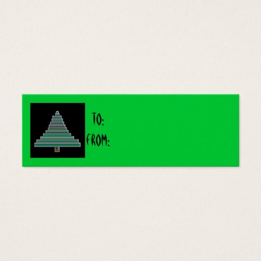 label cadeau voor neon kerstboom mini visitekaartjes (Voorkant)