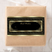 Label Cadeaubijslage Brokaat Zwart Goud (Insitu)