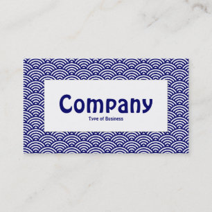 Label centrum - visschaal - donkerblauw en wit